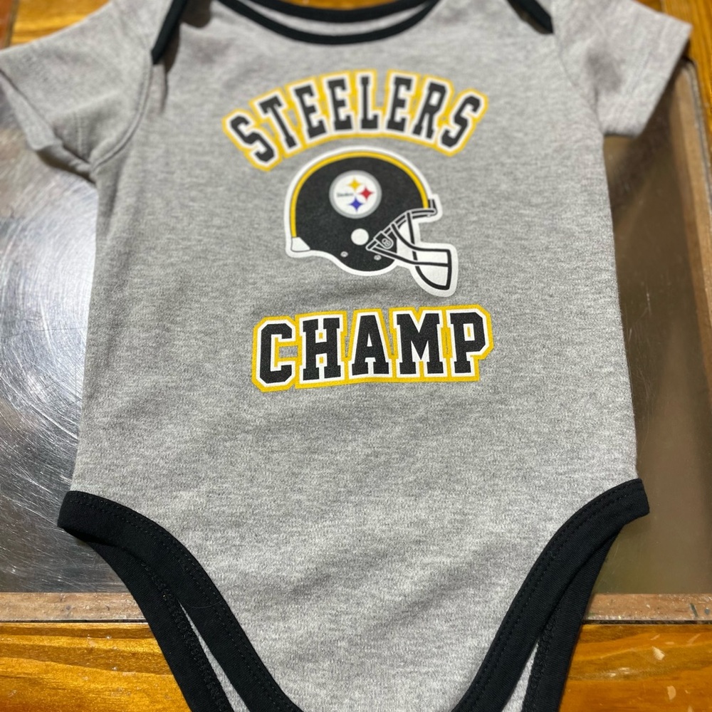 NFL Steelers Gray and Black Bodysuit